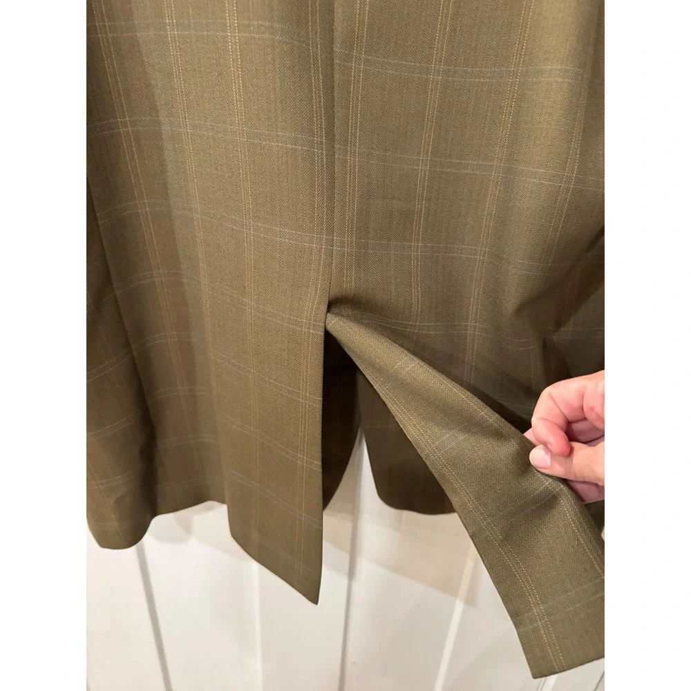 Taylor Richard's & Conger Mens Olive Herringbone Two Button Blazer ultra torto